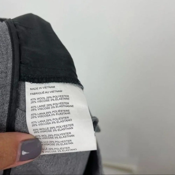 Club Monaco Grey Wool Blend Slim Straight Trouser Pants Cuffed Hem Sz 00 - Picture 9 of 9